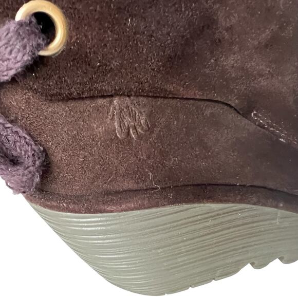 Fly London Yebi Suede Wedge Ankle Booties In Rich Brown Size 10 - Picture 5 of 12